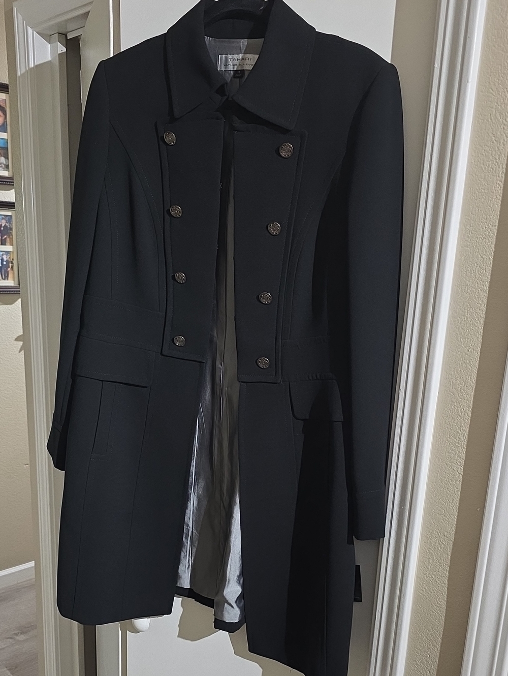 Tahari Tailored Double-Breasted Black Women's Coat